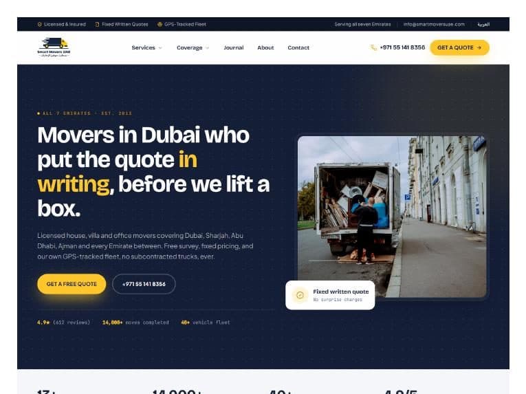 Smart Movers UAE: Written-Quote Relocation Platform